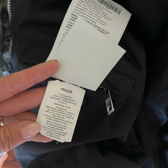 PRADA Reversible Cropped Detachable Feather-trimmed Denim And Nylon Jacket - Picture 7 of 11